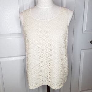 NWT J. Crew Factory lace sleeveless blouse size 8.